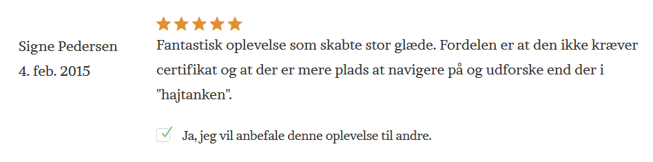 anmeldelse af prøvedyk